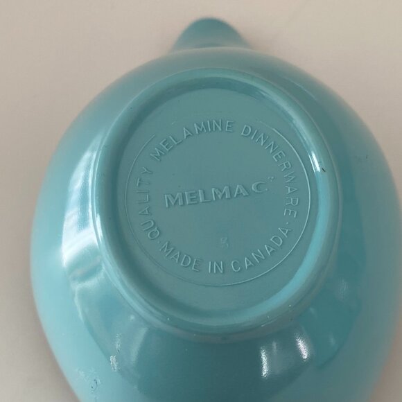 Vintage MELMAC creamer sugar and 4 cups Reto Made in Canada Turquoise - Picture 7 of 8